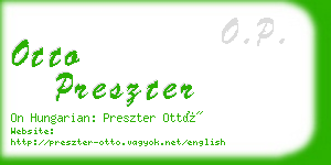 otto preszter business card